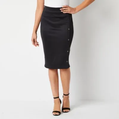 Bold Elements Womens Mid Rise Pencil Skirt