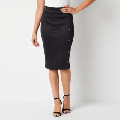 Bold Elements Womens Mid Rise Midi Pencil Skirt