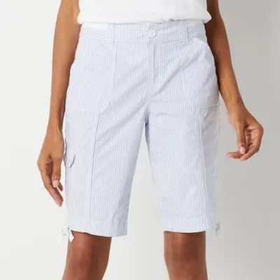 St. John's Bay Womens Mid Rise Stretch Fabric Bermuda Short