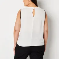 Worthington Plus Womens Cowl Neck Sleeveless Blouse