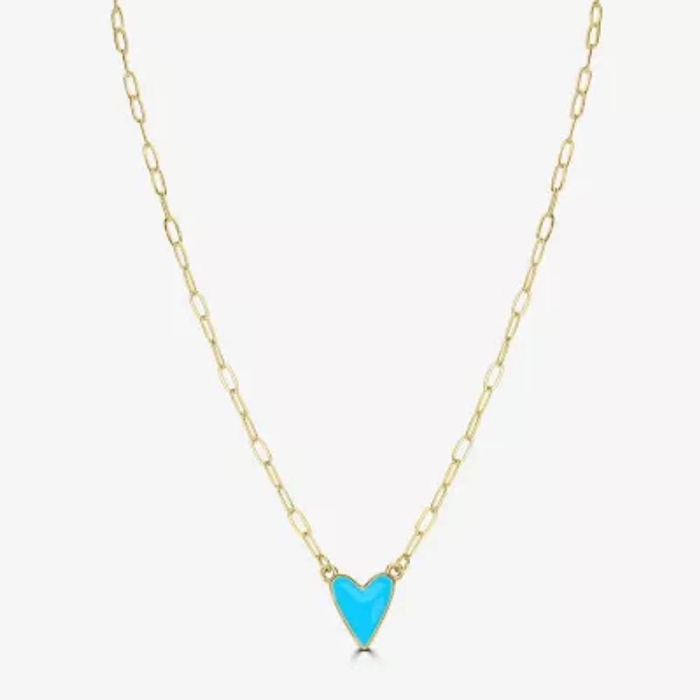 Bijoux Bar Delicates Gold Tone 18 Inch Cable Heart Pendant Necklace