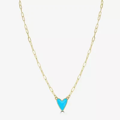 Bijoux Bar Delicates Gold Tone 18 Inch Cable Heart Pendant Necklace