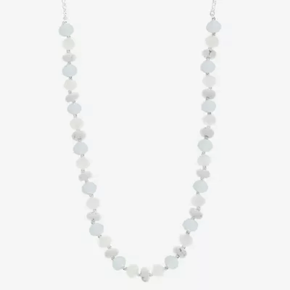 Liz Claiborne Beaded Silver Tone Collar Necklace