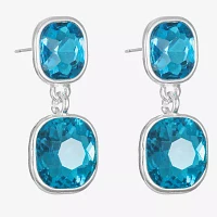 Monet Jewelry Double Glass Drop Earrings