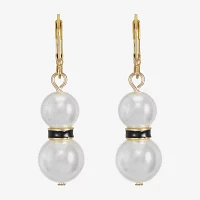 Monet Jewelry Gold Tone Simulated Pearl Round Drop Earrings