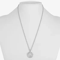 Monet Jewelry Silver Tone Glass 17 Inch Rope Round Pendant Necklace