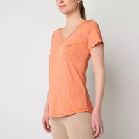 Xersion Womens Performance V Neck Short Sleeve T-Shirt Tall