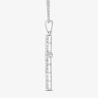 Womens 1/2 CT. T.W. Lab Grown White Diamond Sterling Silver Pendant Necklace