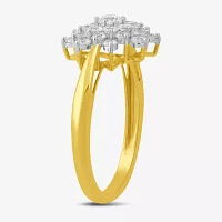 Womens CT. T.W. Lab Grown White Diamond 10K Gold Cocktail Ring