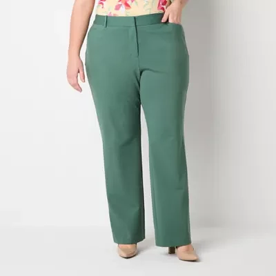 Liz Claiborne-Plus Emma Womens Mid Rise Classic Fit Ankle Pant