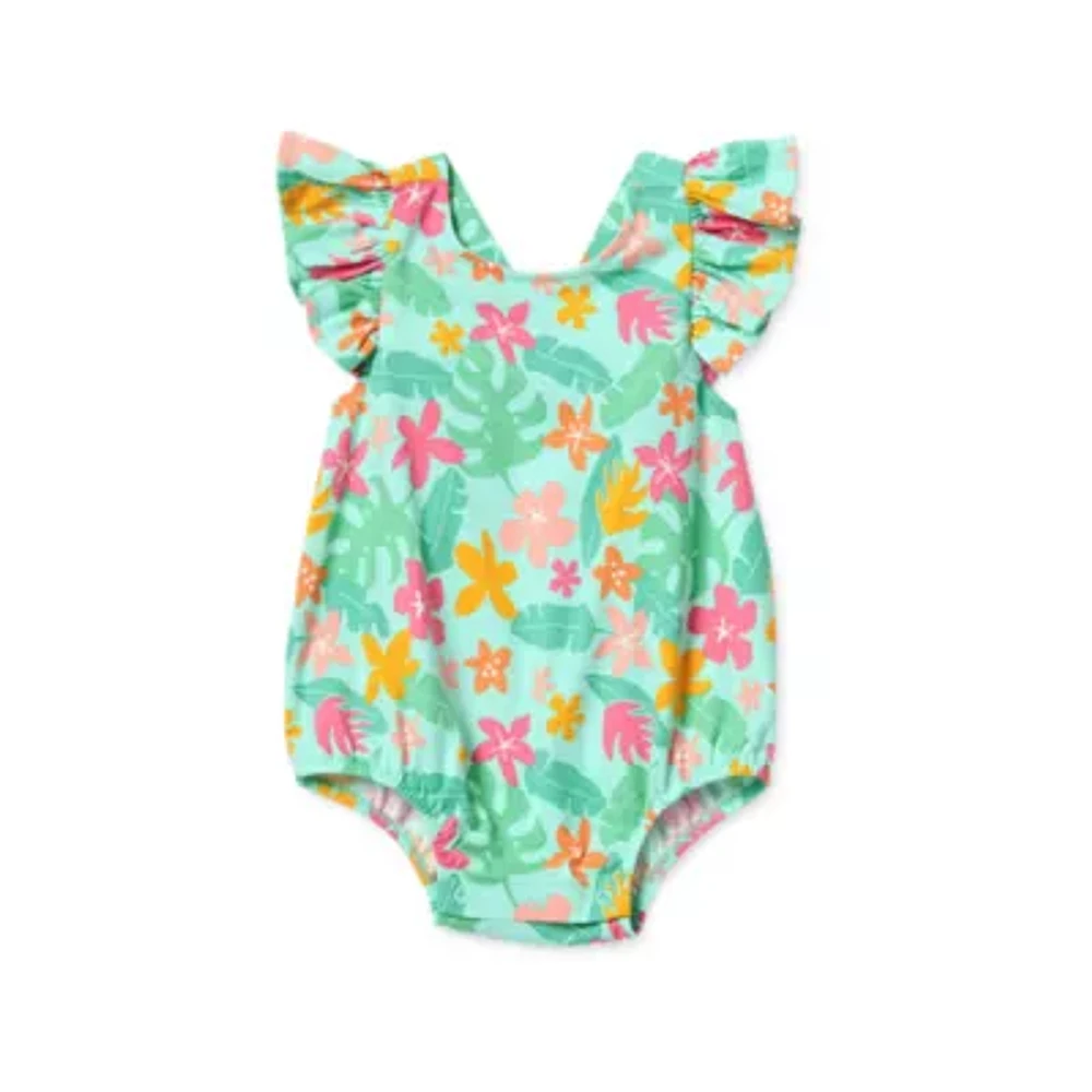 Okie Dokie Baby Girls Short Sleeve Romper