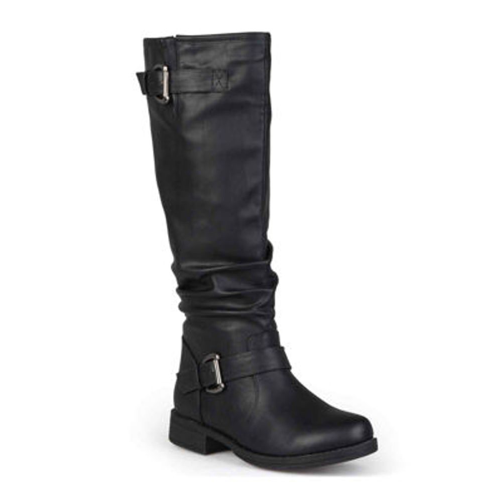 Journee Collection Womens Stormy Buckle-Accented Riding Boots