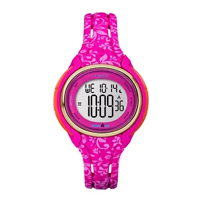 Timex® Womens Sleek Hot Pink Floral 50 Lap Strap Watch