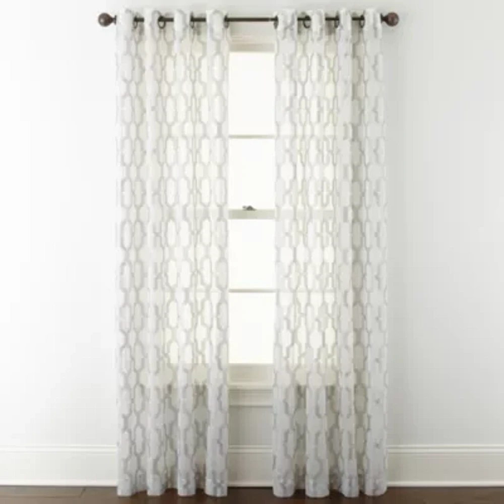 JCPenney Home Casey Grommet Top Sheer Single Curtain Panels