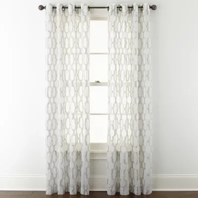 JCPenney Home Casey Grommet Top Sheer Single Curtain Panels