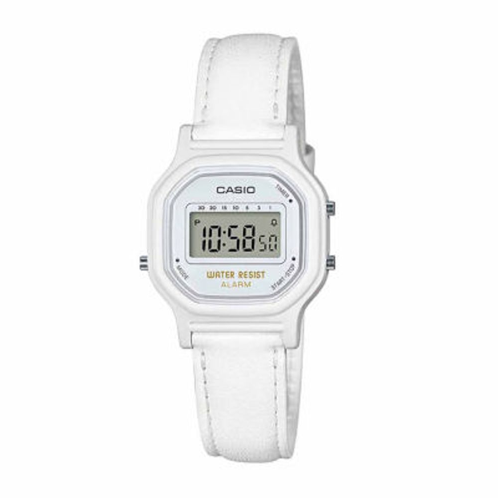 LA670WA-1, Silver Metal Digital Watch