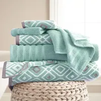 Pacific Coast Textiles Oxford Yarn Dyed 6-pc.Bath Towel Set