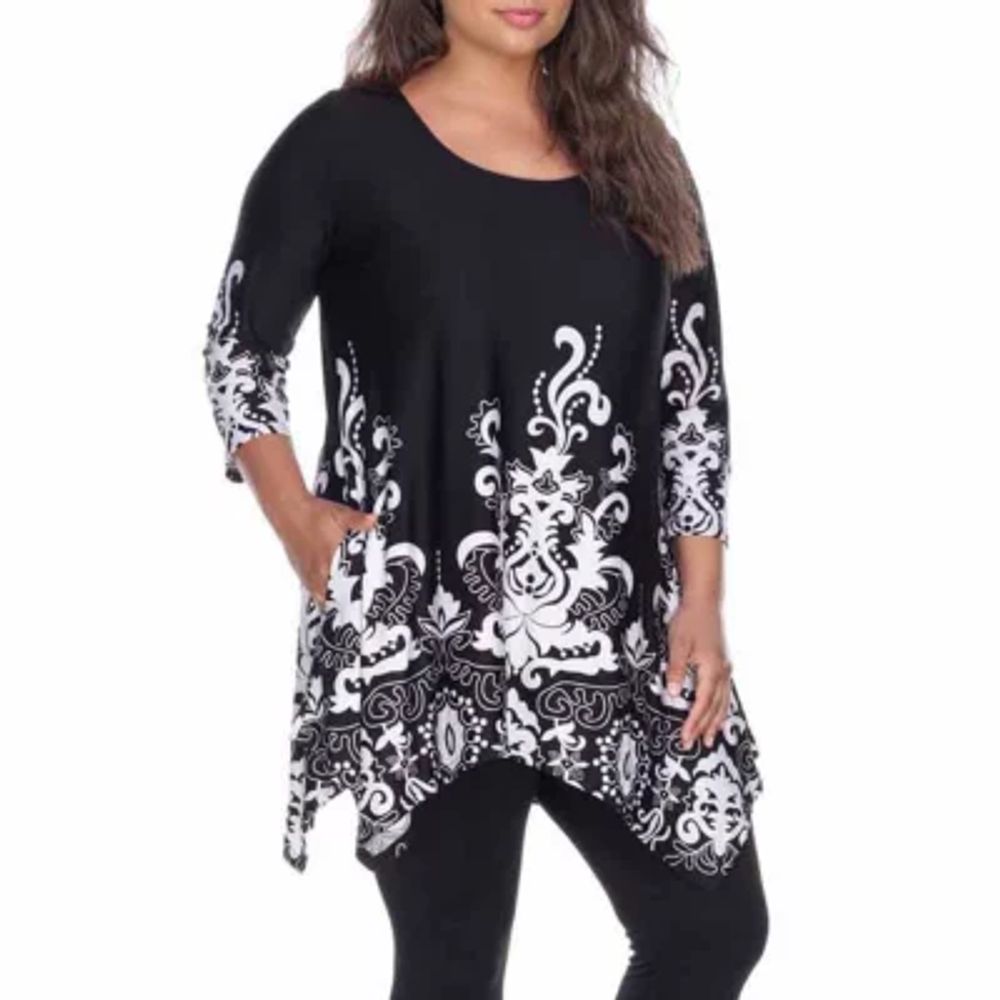 Black And White Floral Tunic