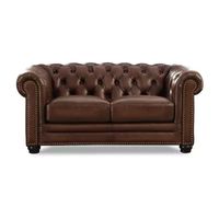 Aliso Leather Roll-Arm Loveseat