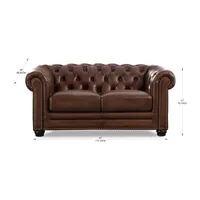 Aliso Leather Roll-Arm Loveseat