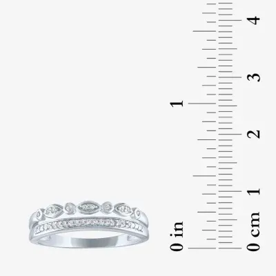 Yes, Please! Womens 1/10 CT. T.W. Mined White Diamond Sterling Silver Stackable Ring