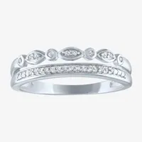 Yes, Please! Womens 1/10 CT. T.W. Natural White Diamond Sterling Silver Stackable Ring