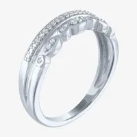 Yes, Please! Womens 1/10 CT. T.W. Natural White Diamond Sterling Silver Stackable Ring