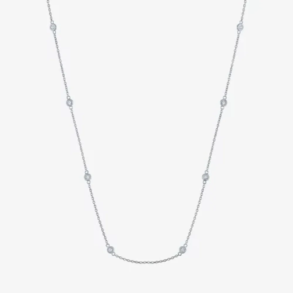 YES, PLEASE! 1/10 CT. T.W. Natural Diamond Sation Necklace in Sterling Silver
