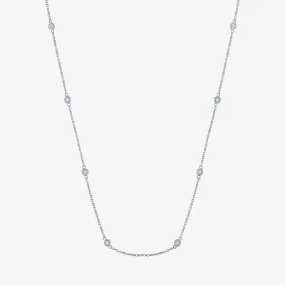 YES, PLEASE! 1/10 CT. T.W. Natural Diamond Sation Necklace in Sterling Silver