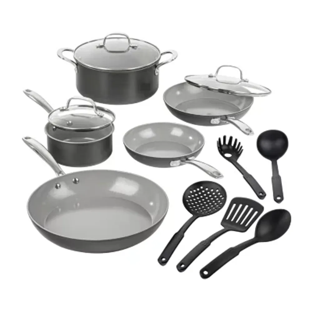 Granite Stone Pots and Pans Set Nonstick Cookware Bakeware Set Dishwasher  Oven Safe Black 20 Pcs 