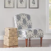 Roussell Slipper Chair in Sea Turtle Print