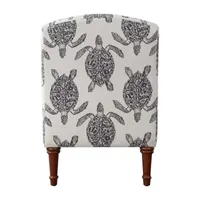 Roussell Slipper Chair in Sea Turtle Print