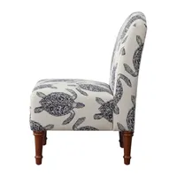 Roussell Slipper Chair in Sea Turtle Print