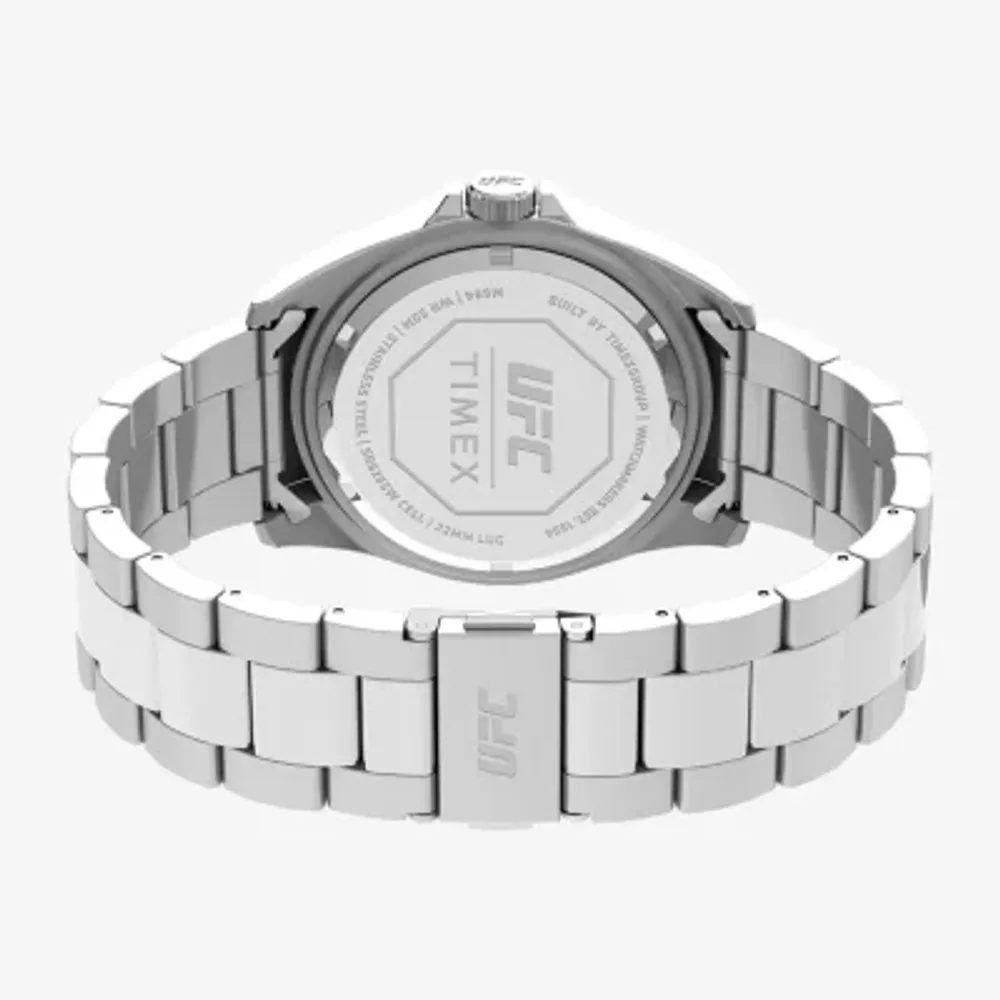Timex UFC Mens Silver Tone Stainless Steel Strap Watch Tw2v56600jt