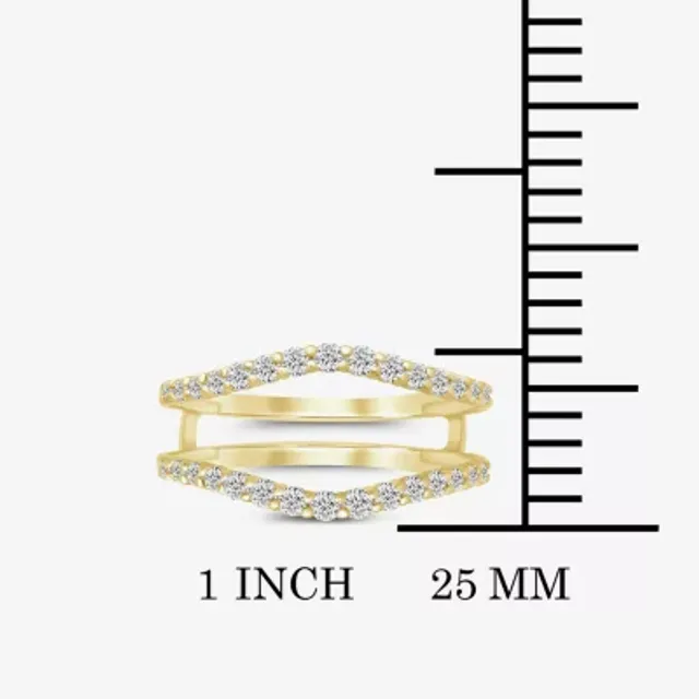 Womens 1 CT. T.W. Mined White Diamond 14K Gold Wedding Ring Guard