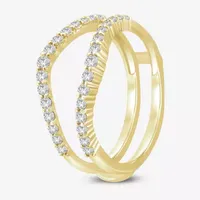 Womens 1/2 CT. T.W. Natural White Diamond 14K Gold Wedding Ring Guard