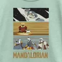 Little & Big Girls The Mandalorian Crew Neck Short Sleeve Star Wars Graphic T-Shirt