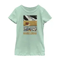 Little & Big Girls The Mandalorian Crew Neck Short Sleeve Star Wars Graphic T-Shirt