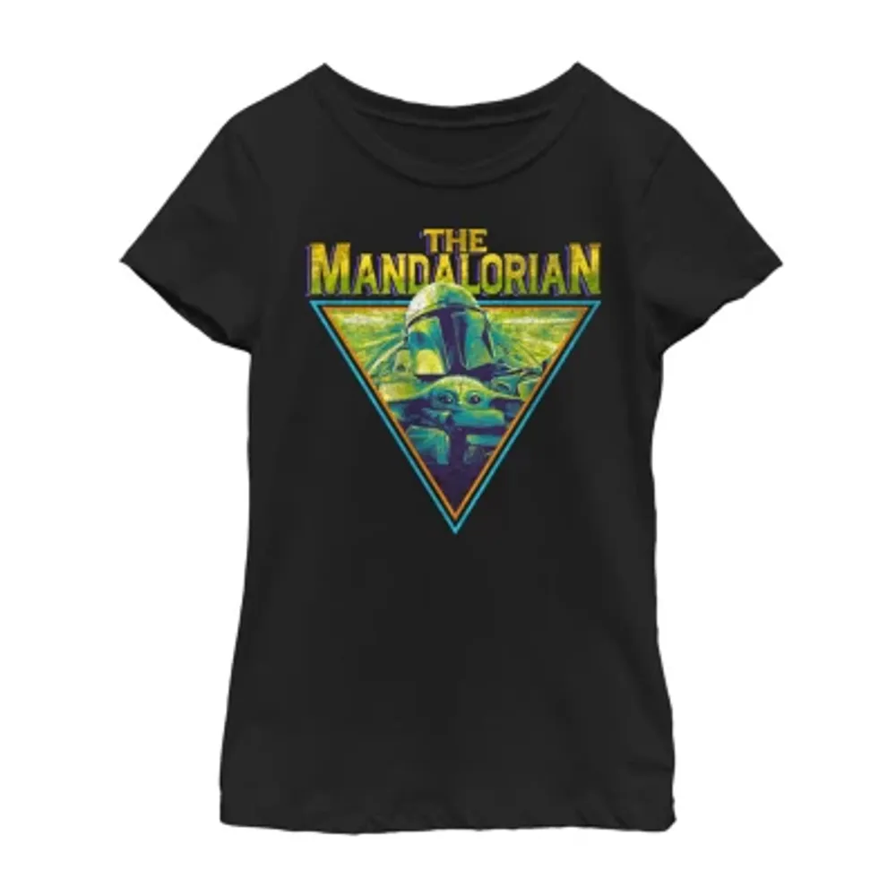 Little & Big Girls The Mandalorian Crew Neck Short Sleeve Star Wars Graphic T-Shirt