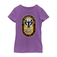 Little & Big Girls The Mandalorian Crew Neck Short Sleeve Star Wars Graphic T-Shirt