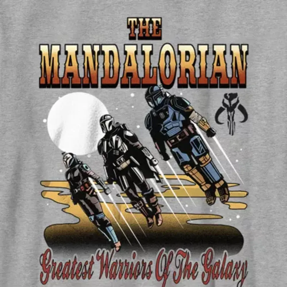 Little & Big Boys Mandalorian Crew Neck Short Sleeve Star Wars Graphic T-Shirt