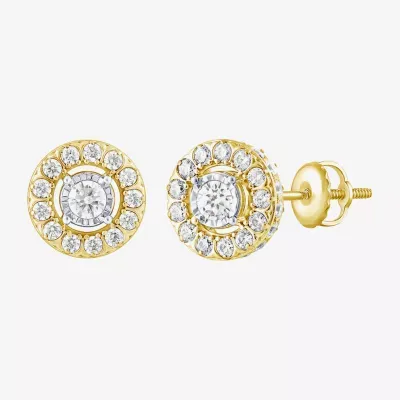 (H-I / Si2) 2 CT. T.W. Lab Grown White Diamond 10K Gold 12.3mm Round Stud Earrings