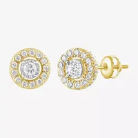 (H-I / Si2) 2 CT. T.W. Lab Grown White Diamond 10K Gold 12.3mm Round Stud Earrings