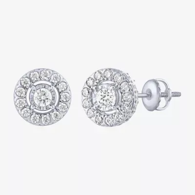 (H-I / Si2) 2 CT. T.W. Lab Grown White Diamond 10K Gold 12.3mm Round Stud Earrings