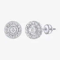 (H-I / Si2) 2 CT. T.W. Lab Grown White Diamond 10K Gold 12.3mm Round Stud Earrings