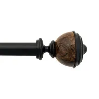 Deco Window Fusion Oval Urn Wood 1 IN Curtain Rod