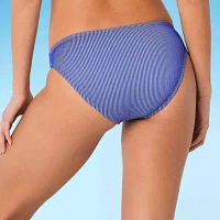 Decree Juniors Stretch Fabric Lined Textured High Waist Bikini Swimsuit Bottom