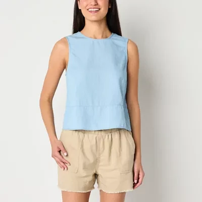 a.n.a Womens Round Neck Sleeveless Shell