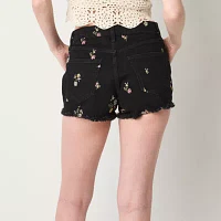 Arizona Womens High Rise Denim Short-Juniors