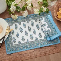 Elrene Home Fashions Tropez Block Print Stain & Water Resistant Indoor/Outdoor 4-pc. Placemats